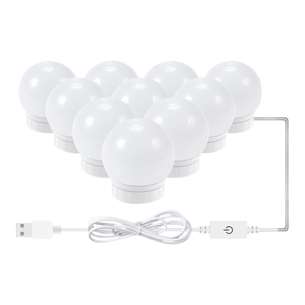 Lämplig för DIY-fåfängbelysning, fåfängbelysning, trefärgad dimbar LED-remsljus-kit 6 lights