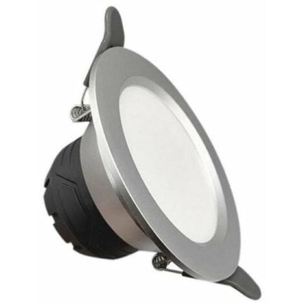 5W Rund LED-innfelt spotlight SØLV hvitt lys.