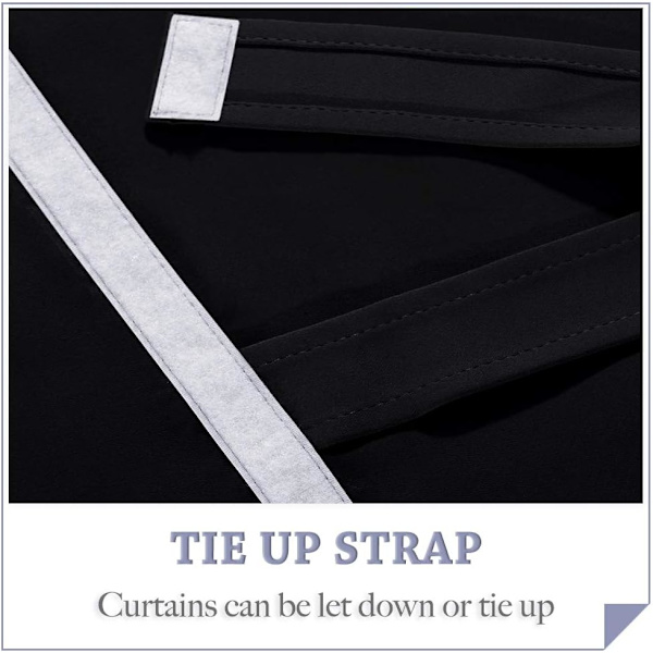 Blackout-dørgardin - Personvern termisk isolerte dørvindugardiner Sidelight gardin Tie up Shade
