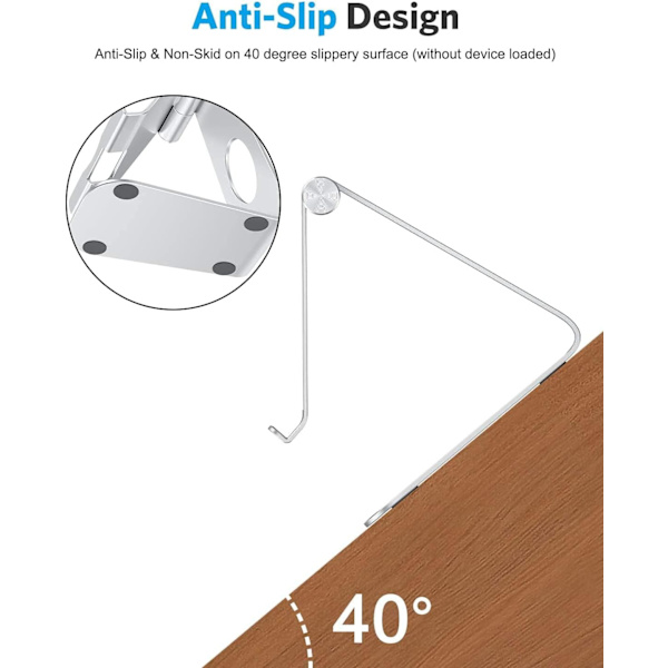 Justerbar Tablet Stand Holder, iPad Stand, Desktop Aluminium Tablet Dock Cradle Kompatibel med iPad Air 4/Mini, Ny