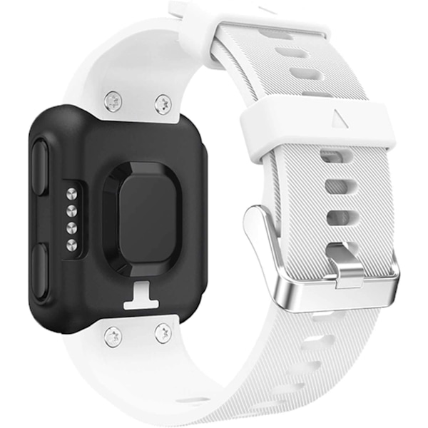 Blød silikone udskiftningsurrem til Garmin Forerunner 35 smartwatch, passer til håndled på 5,11-9,05 tommer (130-230 mm), hvid