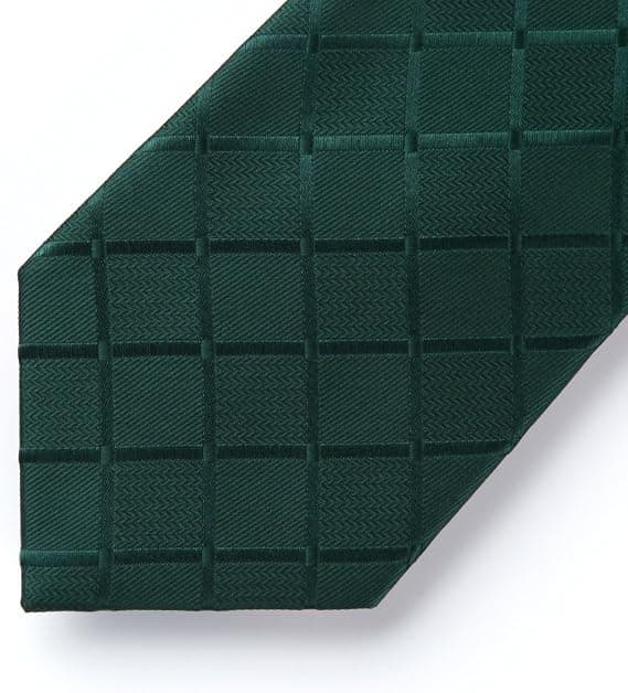 Herreslips og lommetørkle-sett Solid rutete slips med lommetørkle Formell Klassisk Elegant Slips Menn Bryllup Forretningsseremoni