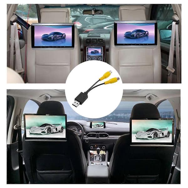 Bil Video Output Boks USB Port til CVBS Adapter Bærbar Video Output Kabel 2 CVBS Output til Android