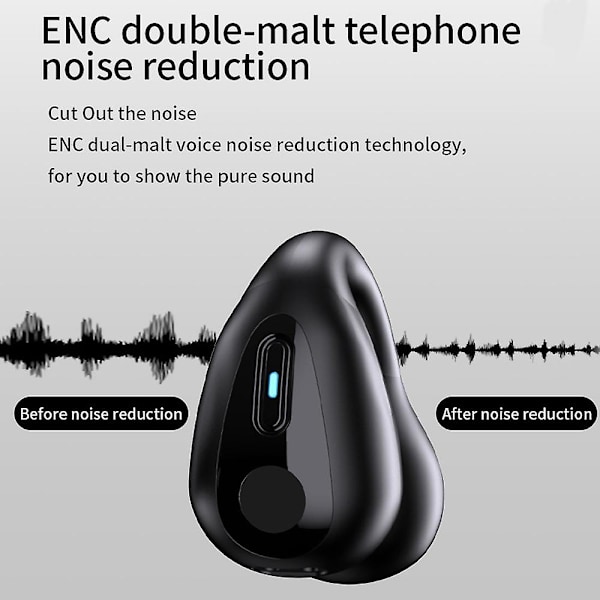 Trådløse ørepropper Bluetooth 5.3 Open Ear ørepropper sykkelørestykke støydempende headset White