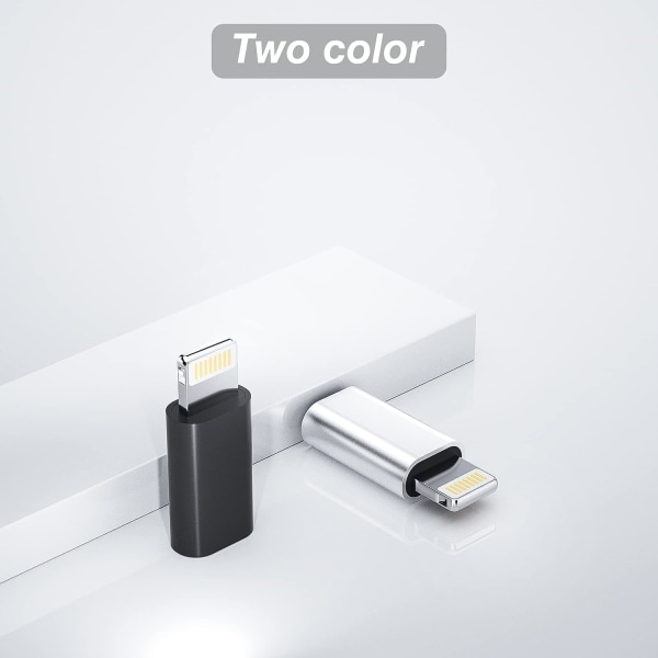 Micro USB -liitäntä naaras - Lightning -liitäntä uros -laturiadapteri (3 kpl) Android -latauskaapeliportin liitin, yhteensopiva iPhone/Ipad -latausjohdon datamuuntimen kanssa