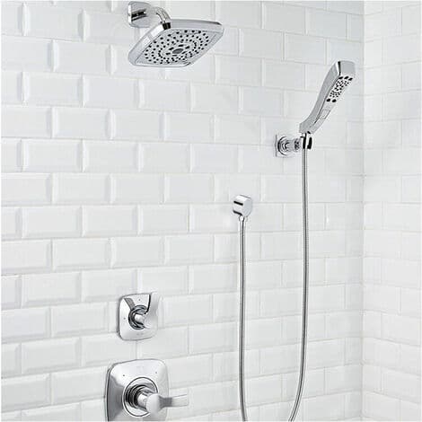 Rund slangeforbindelse - Krom vægforbindelsesalbue - - Messing - Universal - 1/2\" - Sand fitting - Brusevægfitting til håndbruser