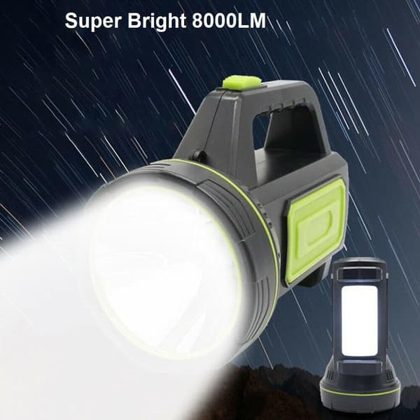 Taskulamppu LED-hakutaskulamppu 2 tilaa 8000LM valo kädessä pidettävä lamppu