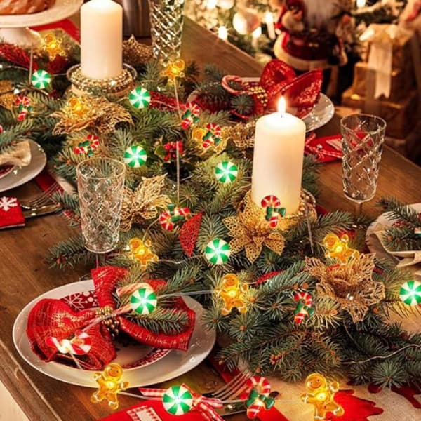 39,4 tommer/118 tommer dekorative julelys, LED-lysslynge til jul (39,4 tommer 10 lys)