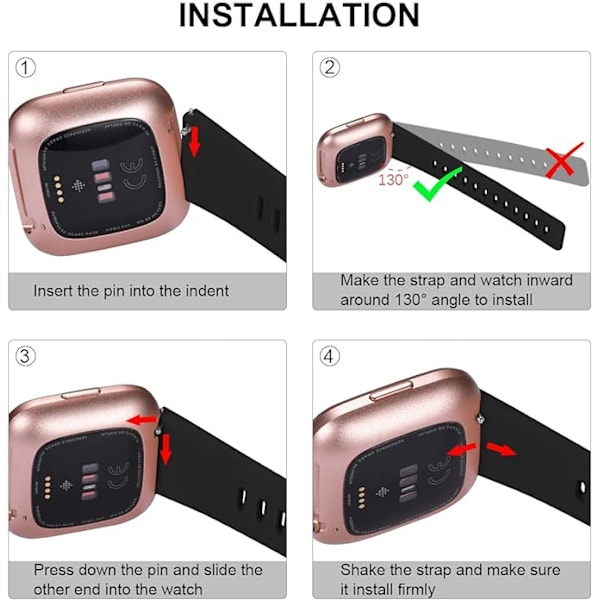 Kompatibel med Fitbit Versa-rem/Fitbit Versa 2-rem, mjukt silikon sportarmband för Fitbit Versa 2/Fitbit Versa Lite/Versa SE, 2-pack