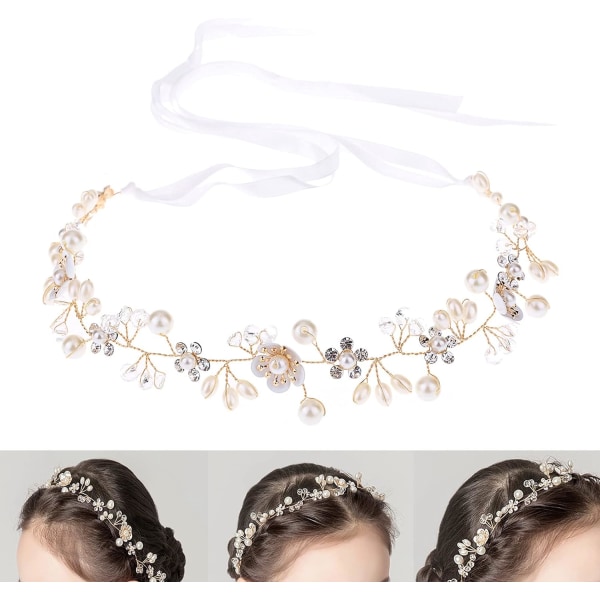 Crystal pärla bröllop headpiece bröllop hår tillbehör tiara.
