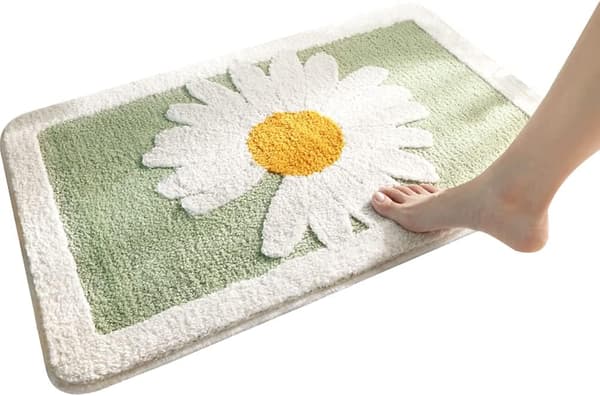 Daisy baderomsmatte sklisikker baderomsdørmatte absorberende Daisy-tepper