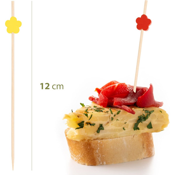 100 kpl Cocktail-tikkuja, 12 cm, Koristeelliset Cocktail-vartaat, Hedelmä- tai Alkupala-tikut, Ympäristöystävällisiä Cocktail-juhliin, Juhliin, Kanapeille, Catering-palveluihin, Käsitöihin