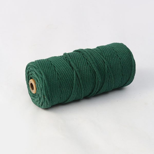 Luonnollinen Makrame-köysi, 3mmx100m Makrame-lanka, Puuvillaköysi käsitöihin, lahjapakkaamiseen, boheemiin sisustukseen (Punainen, Ruskea, Vihreä)