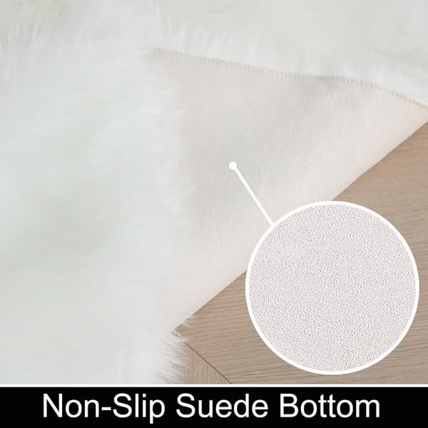 Firkantede tæpper i imiteret pelsfleece, vaskbart yogatæppe, soveværelsestæpper, kamel - 2'x 4', hvid