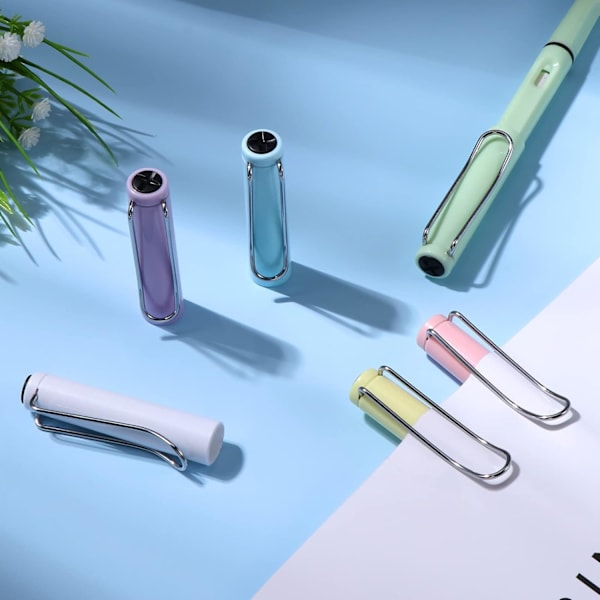 6 stk. Evighedsblyanter, Blyanter med viskelæder, Bærbar blækfri pen, Udskiftelig refill, Grafit, Klar og flydende skrivning
