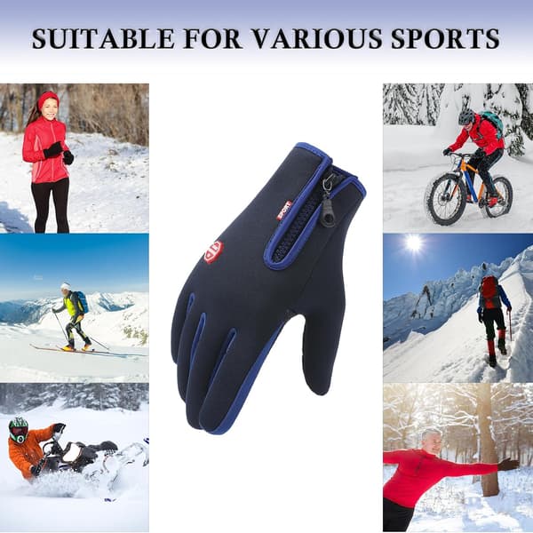 Vinterhandskar, pekskärm, halkfria, lätta foder, gel - elastisk mudd - termisk mjuk, för cykling, sport, klättring, blå, L