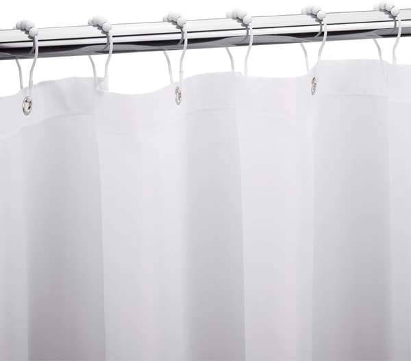 Dekorativa duschdraperikrokar Rostfria duschdraperiringar white