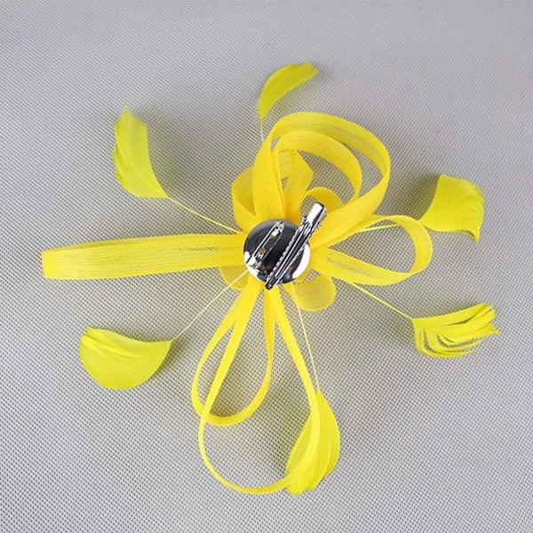 Te-fest hårklipp Fascinator Hårklipp Bryllup Hårnål Fascinator Hårklipp Yellow