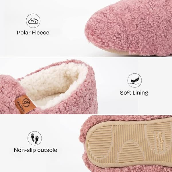 Fuzzy hjemmesko til kvinder, bløde, behagelige hjemmesko i imiteret lammeuld med memoryskum (Pink, 5/6 UK)