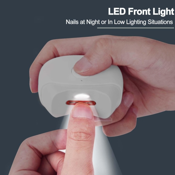Automatisk elektrisk nagelklippare med nagelskrapförvaring, USB-laddningsbar säker fingernageltrimmer white
