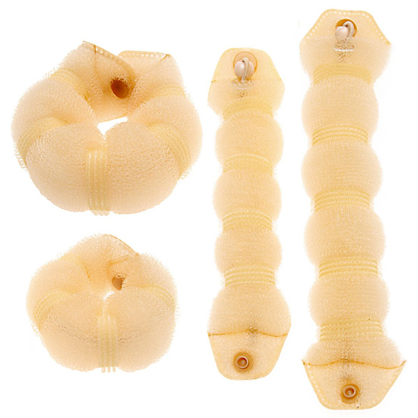 2 st Magiska Hårstyling Twist Ring Former Shaper Donut Chignon Bun Maker Clip Hårlockare Liten & Stor (Vit)