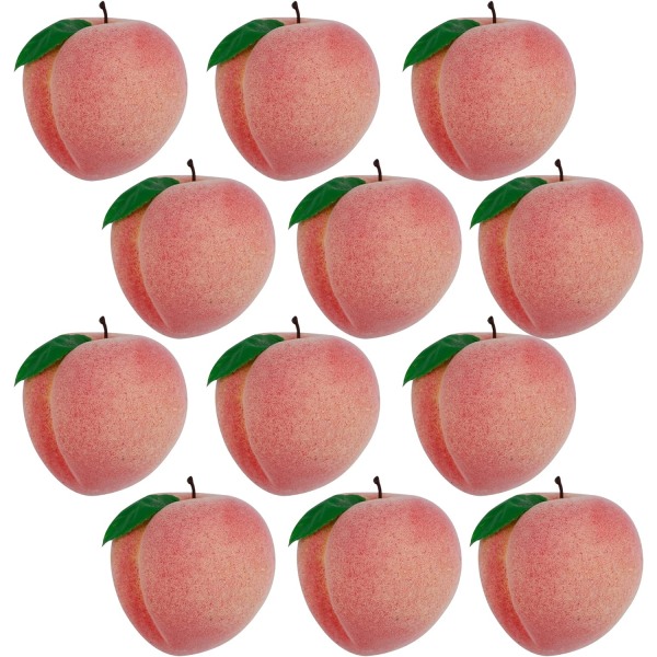 12st konstgjord persika Simulering Frukt för hem Köksbord Skåp Festdekor Fotografi Rekvisita Mat