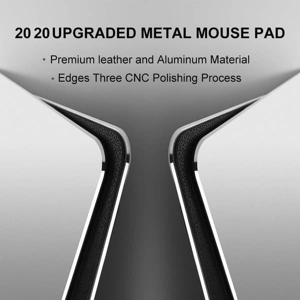Metall Aluminium Musematte, Kontor og Gaming Tynn Hard Musematte Dobbeltsidig Musematte