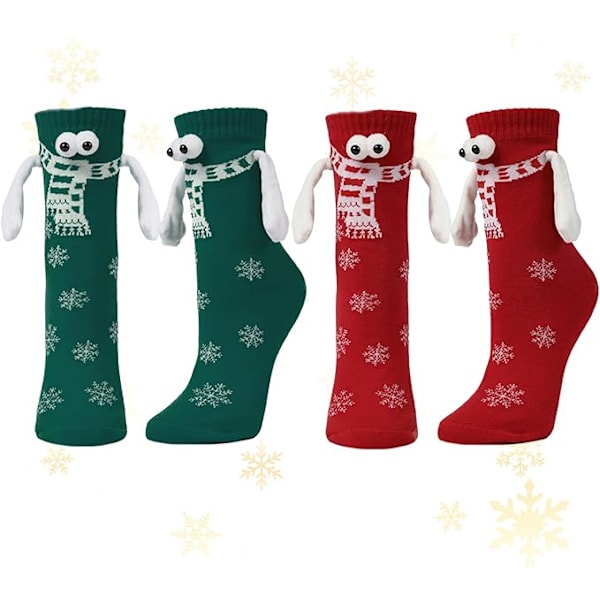 Par Roliga 3D Magnetiska Sockor med Handsockor Söta Sockor