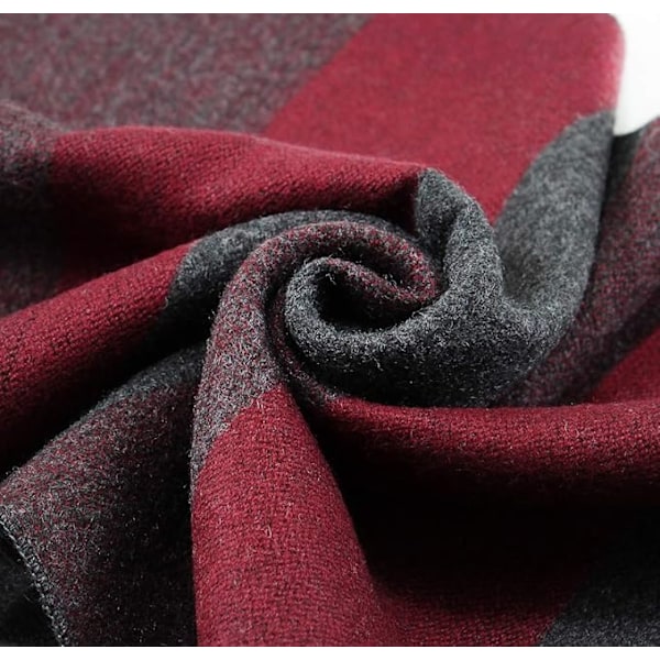 Mäns Varm och Mysig Tartan Halsduk Mode och Elegant Klassisk Rutig Halsduk i Höst Vinter Rutiga Halsduk