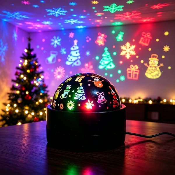 Jule-natlampe | Dobbeltfunktion natlampe | Smart julelys | RGB-lys | Farveskiftende