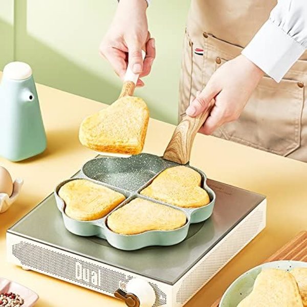 Æggestegning Pan Firkløver Non-stick Keramisk Æg Pan Mini Æg Pocher Non Stick Aluminium Stegepande