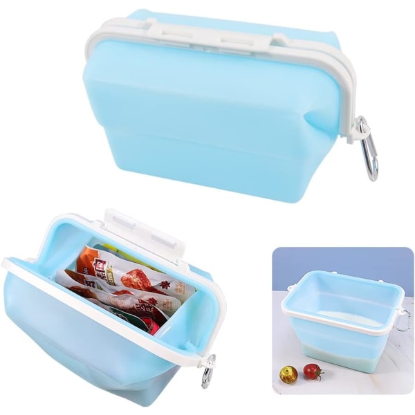 Silicone Lunch Box, Collapsible Food Storage Containers, Microwave Freezer and Dishwasher Safe