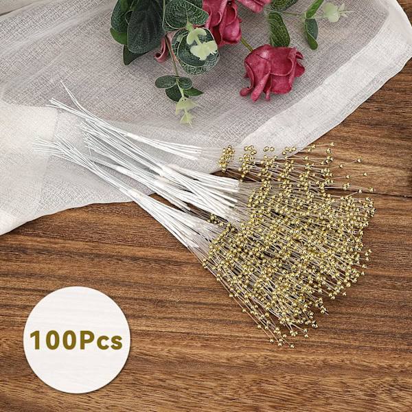 100 st pärlstavar bröllop festdekoration, brudbukett pärlsprays corsage skapelser pärlstammar bröllopspärla för festdekoration