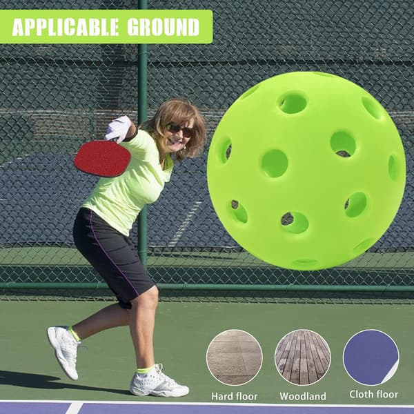 12 stk. Pickleball bolde til udendørs brug med 40 huller til træning