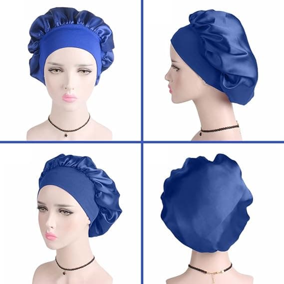Hårhette for soving, bredt elastisk bånd satenghette silkehette dusjhette for kvinner jenter sminke hårpleie elastisk hatt