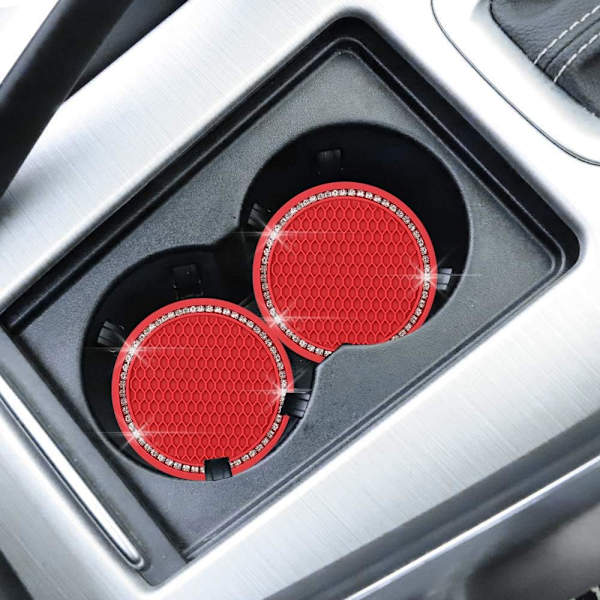 Bling kopholder-underlag til bil, 2 stk. Universal bil bling kopholder-indsats-underlag (2,75\" diameter), krystalrhinestone