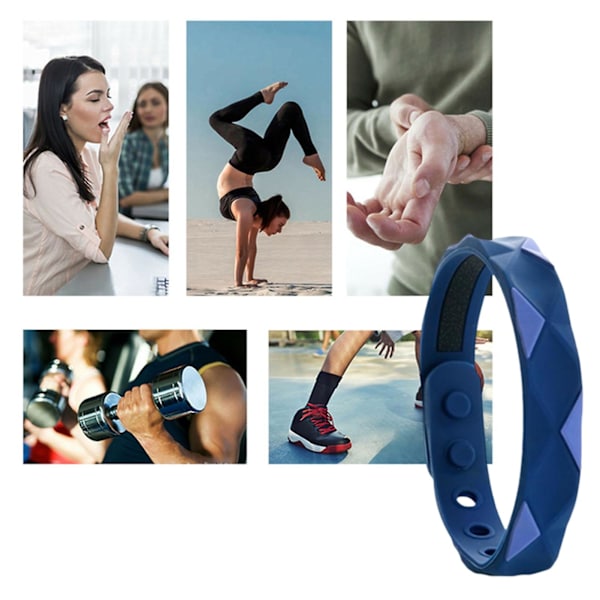 Sockerregulator Armband 6-håls Justering Handledssnöre Bärbar Sportkläder Smärtlindring Silikon Gel Antistatisk Armband Negativ Red