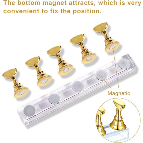 3 set akryl nagelövningshållare fingernagel display stativ nagelkonst DIY verktyg, nagelbricka magnetisk lös nagelverktyg nagelövningsbas