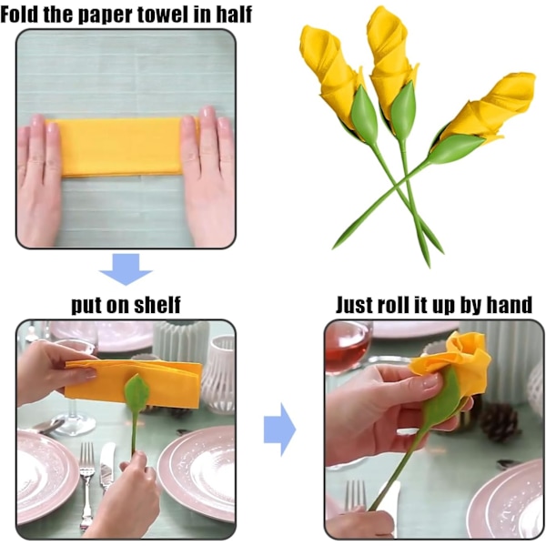 15-delt blad servietring, servietring, origami blomster servietring, blomsterformet servietring, velegnet til restauranter, hjem, banketter