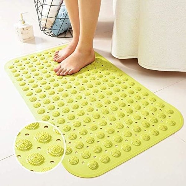 Popular Strong Anti Slip Shower Bath Mat Bathroom Safety Rubber Suction Cups (yellow-green,36cmx71cm)