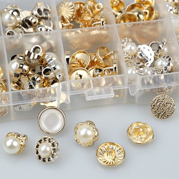 100 stk knapper til sying, 10 stiler små knapper, knapper til klær, hatt, jeans, frakk, skjorte, DIY-dekorasjon, kjole, klær, genser (10-13 mm)