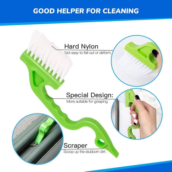 Gap Cleaning Tool 4 Piece Handheld Window Slot Cleaning Brush Kit for Window Kitchen Cleaning Tool Kit