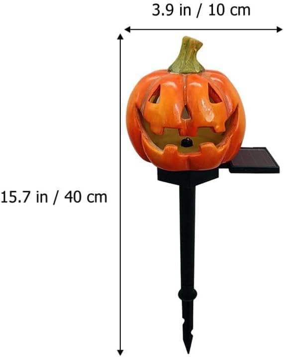 Halloween lysende gresskar hageplugger, hageskilt med batteridrevne og timer gresskarfigurer