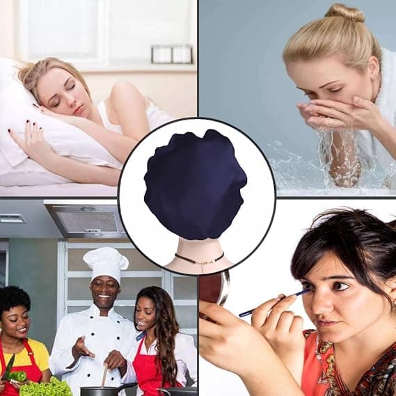 Hårhette for søvn, bred elastisk bånd Satinhette Silkehette Dusjhette for kvinner jenter Sminke Hårpleie Elastisk hatt