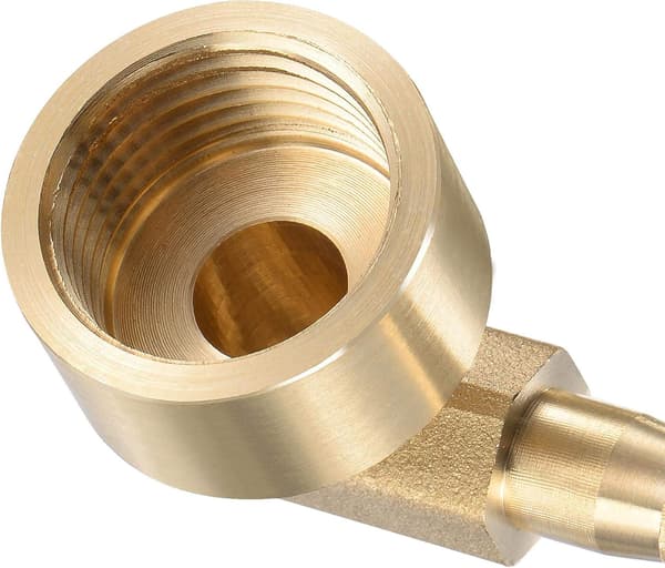 sourcing map Messing Slange Studs Albue Fitting, 10mm Studs x G1/4 Hun Rørforbindelse Adapter til Vand Brændstof Luft