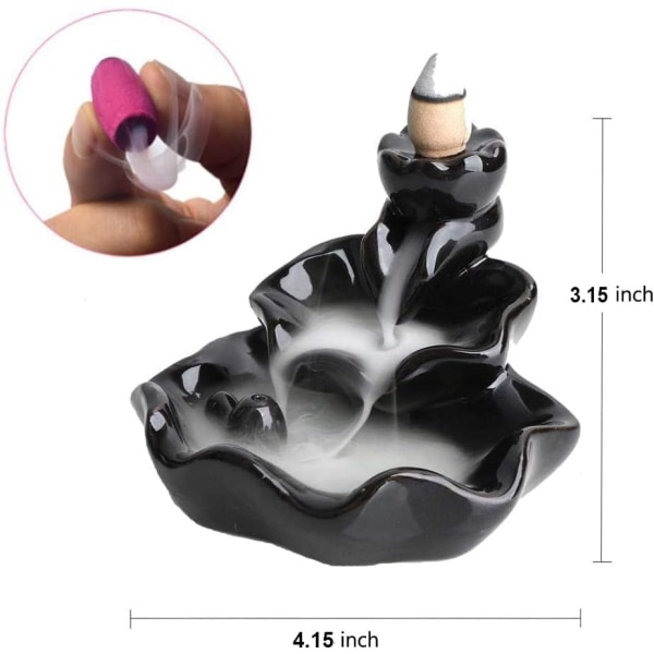 Røgelsebrænder, Lotus Tilbageflow Røgelseholder Keramisk Kar Koner Sticks Porcelænsholder
