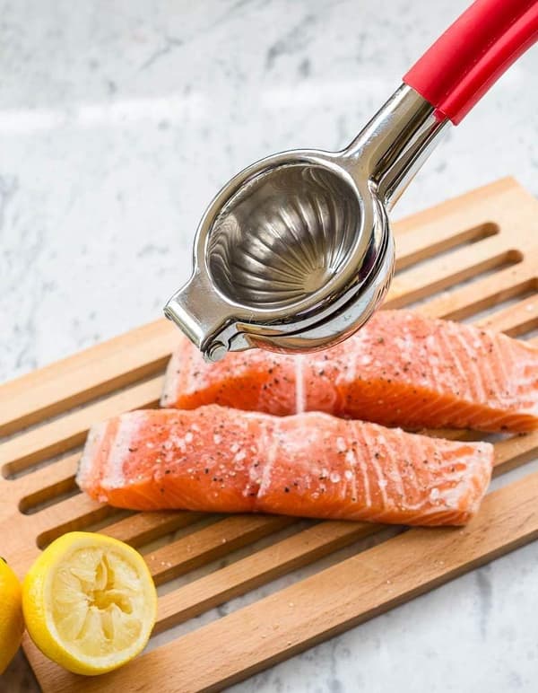 Top-rated premium kvalitet rustfrit stål citronpresser med silikonehåndtag