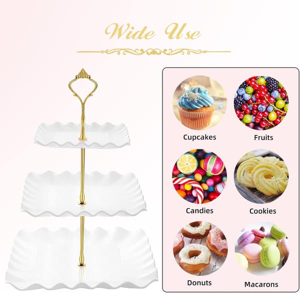 Dessert Cupcake Stativ, 3-lags Cupcake Holder Tårn for Teselskap/Bursdag/Bryllup