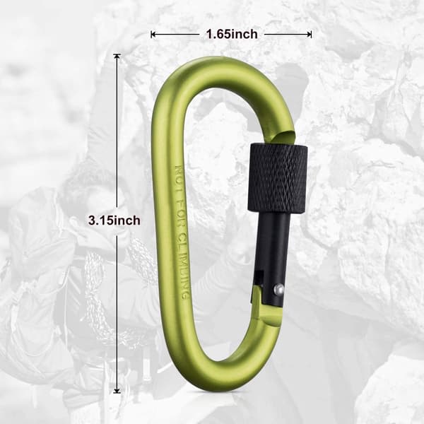 Karbinhakar med skruvlås, 10-pack karbinhakar för vandring med 7,5 mm diameter aluminiumstav