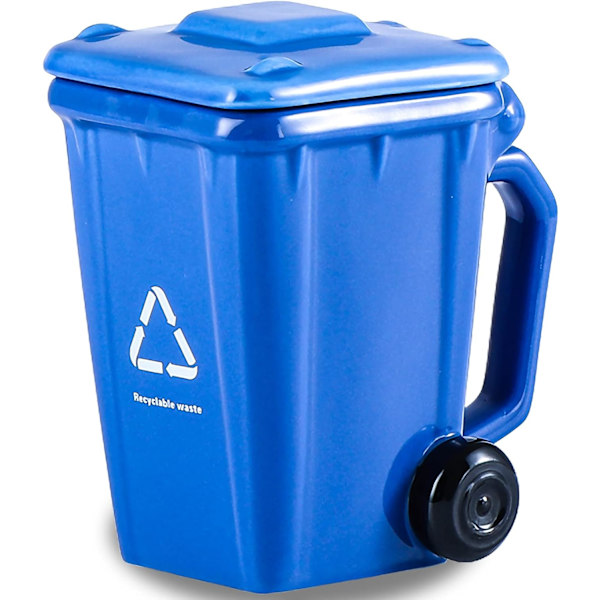 Keramiikkainen Roskakorin Teema Kahvimuki, Roskakorin Kahvimuki, Uutuus Kahvimuki, Roskakorin Muotoinen Keramiikkainen Kahvimuki, 401-500ml Royal blue
